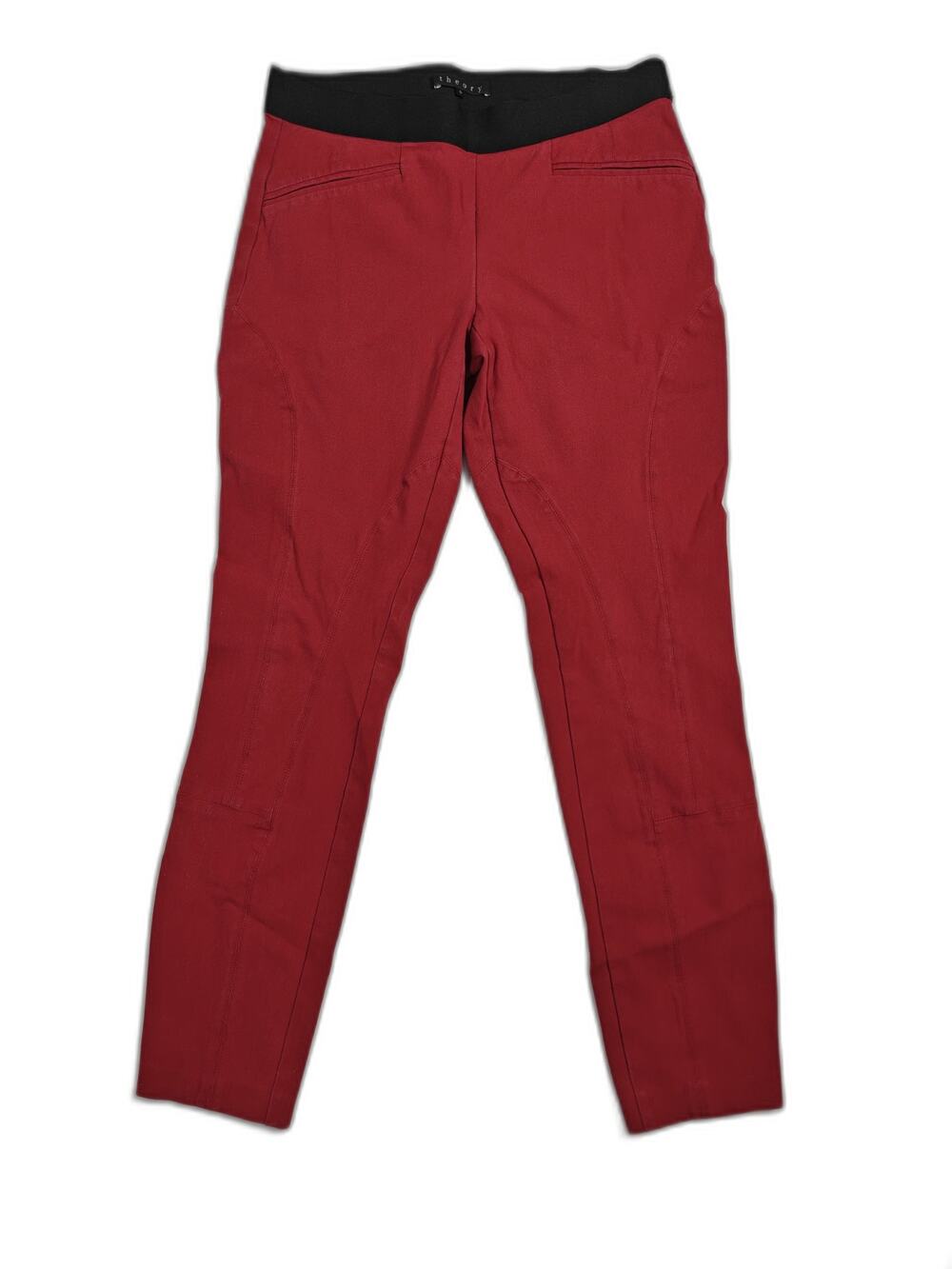 Womens Theory Slim Pants Red Size 6
